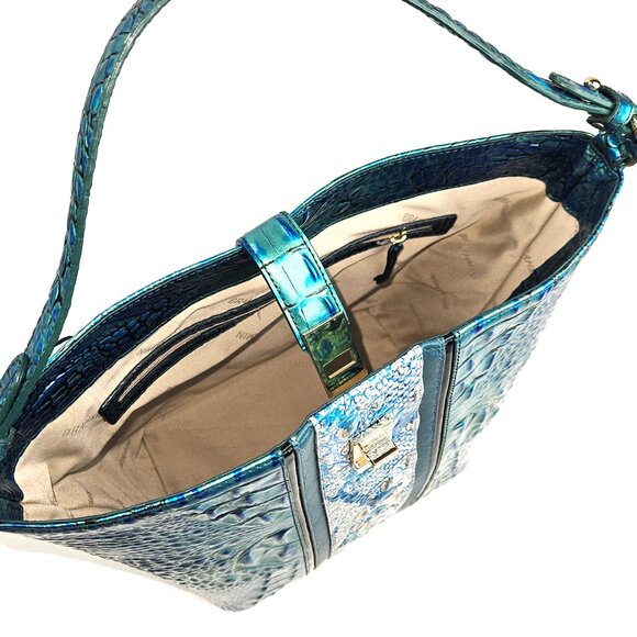 BRAHMIN Shira Peacock Shimmer Bucket Bag - Picture 6 of 12